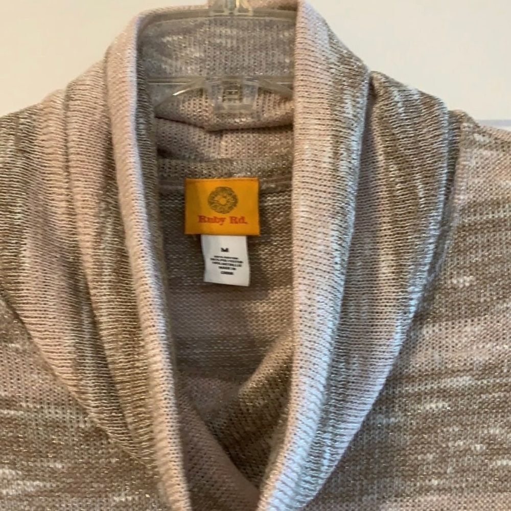 Ruby Rd Size Medium Tan And Blush Cowl Neck Sweat… - image 3